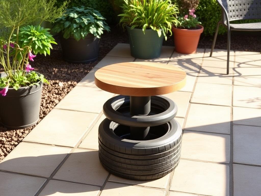 Small Outdoor Table made from upcycled material
