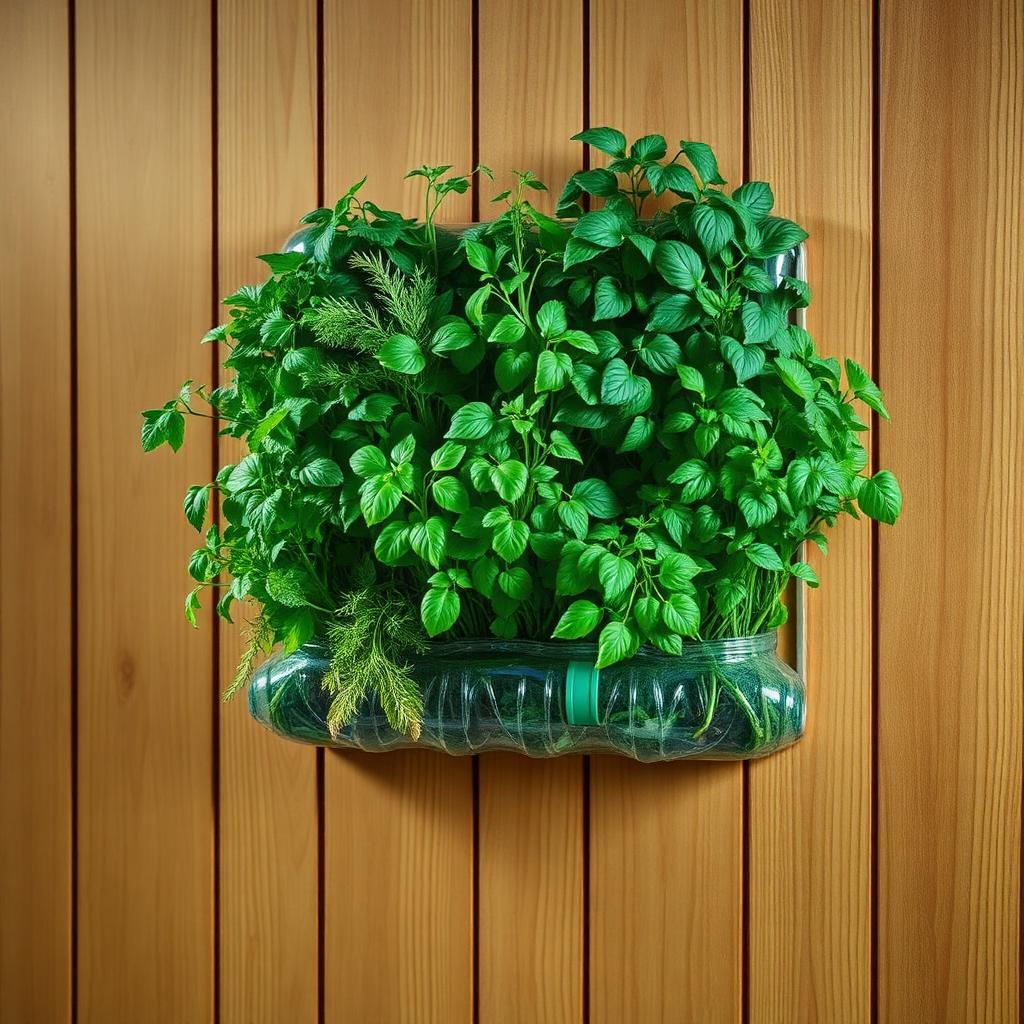 Plastic transformed into Vertical Garden Planter